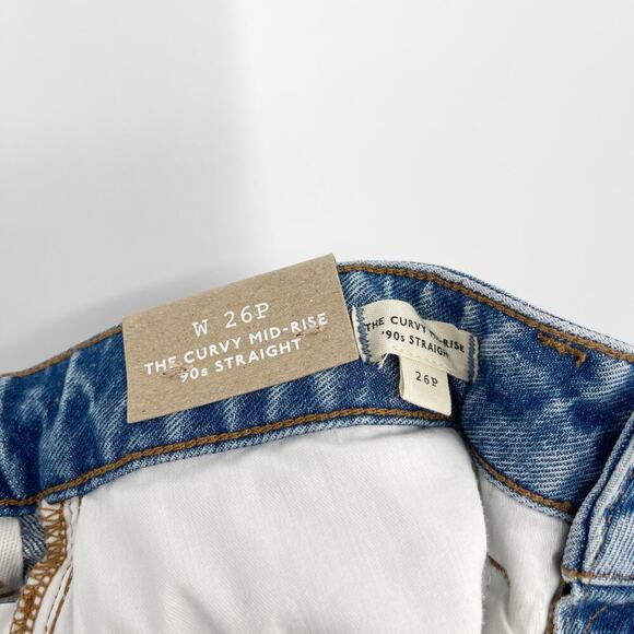 Madewell The Petite Curvy '90s Straight Mid Rise Jean Barbosa Wash Size 26P NWT - Picture 12 of 12